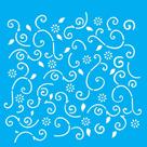 Stencil Opa 14 X 14 cm - Flor Folha - 1054
