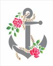 Stencil Pintura Ancora e Rosas 3352 20x25 Opa