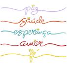 Stencil Pintura Art Paz, Saúde, Esperânca, Amor Sta-160 14x14cm Litoarte