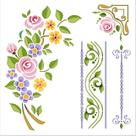 Stencil Pintura Flores, Arabescos e Cantoneira Stxx-192 20x20cm Litoarte