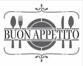 Stencil Pintura Frase Buon Appetito 3211 20x25 Opa Stencil Pintura Frase Buon Appetito 3211 20x25 Opa