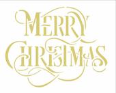 Stencil Pintura Frase Merry Christmas 2556 20x25 Opa
