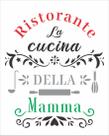 Stencil Pintura Frase Ristorante La Cuccina 3213 20x25 Opa