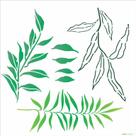Stencil Pintura Organico Folhas Diversas Ii 3369 30,5x30,5 Opa