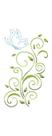 Stencil Pintura Simples Arabesco com Borboleta 17x6,5 Stp-081 - Litoarte