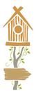 Stencil Pintura Simples Casa Passarinho 17x6,5 Stp-068 - Litoarte