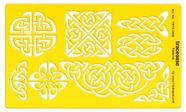 Stencil Régua Acrílica para Diário, Símbolos de Nó Celta, 19 cm x 11,4 cm - Traceease Stencil Régua Acrílica para Diário, Símbolos de Nó Celta, 19 cm x 11,4 cm - Traceease