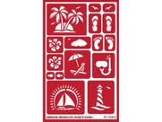 Stencil Reutilizável para Gravação em Vidro Armour Etch Paradise Vermelho Stencil Reutilizável para Gravação em Vidro Armour Etch Paradise Vermelho