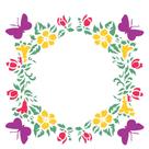 Stencil Simples Mandala Borboletas e Florais 2294 30,5x30,5 Opa