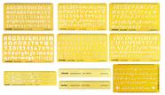 Stencils Reutilizáveis de Caligrafia em Plástico com Letras Cursivas e Números, Pacote com 10 - Traceease