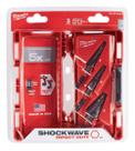 Step Bit Set Milwaukee SHOCKWAVE em aço de alta velocidade, 3 peças