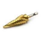 Step Drill TEMO M35 Cobalt Spiral Flute com revestimento de titânio