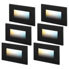 Step Lights LEONLITE Black 5CCT 120V LED 3,5 W 150 LM, pacote com 6