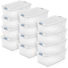Sterilite Kit com 12 caixas organizadoras com trava, 100 L, transparentes