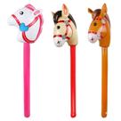 Stick Horse inflável EVERMARKET 37 cm com cabeça de cavalo, 3 unidades