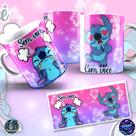 Stitch e Corações Caneca Especial para Seu Grande Amor
