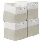 Storage Cube Bins Posprica 13x13x13cm, pacote com 4 unidades branca/café