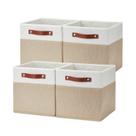 Storage Cubes Bins Temary Fabric 28x28x28cm Conjunto de 4 brancos e cáqui Storage Cubes Bins Temary Fabric 28x28x28cm Conjunto de 4 brancos e cáqui