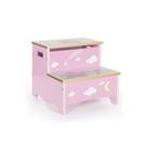 Storage Step-Up Guidecraft pintado à mão com tema de princesa rosa