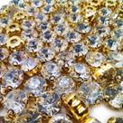 Strass de Rebitar 6mm + Rebite Aço inox - Alto Brilho - 100 Peças