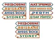 Street Sign Cutouts Beistle Australian 12 peças multicoloridas