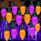 String Light KAQ C9 2PK 100LED laranja roxo 30m à prova d'água