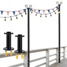 String Light Postes Feblomst 12,6 pés de metal para exterior, pacote com 2