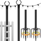 String Light Postes Mutovlin 3m Metal Outdoor, pacote com 2