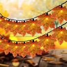 String Lights Abeja Fall Decor Maples Leaf 35 LED 4m
