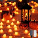 String Lights JMEXSUSS Orange 100 LED Globe Halloween 10m