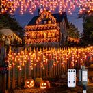 String Lights JMEXSUSS Orange 38,8 m 400 LED Halloween ao ar livre