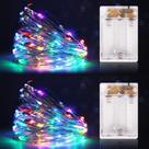 String Lights Kangheshun Timer operado por bateria, 5 m, multicolorido