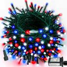 String Lights YIQU 200 LED vermelho branco azul 23m à prova d'água