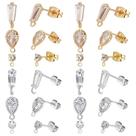 Stud Earring Findings Beebeecraft 36 unidades de ouro e platina 18K