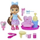 Styling Doll Baby Alive Sudsy Brown Hair com cadeira de salão