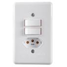 Stylusinter 2 tecla simples 1 tom fixa emb bip 2pt 620a 250v c placa 4x2 - ilumi Stylusinter 2 tecla simples 1 tom fixa emb bip 2pt 620a 250v c placa 4x2 - ilumi