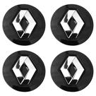 Sub Calota 55mm Renault Preto com Emblema Cromado (4 Pc) Sub Calota 55mm Renault Preto com Emblema Cromado (4 Pc)