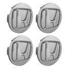 Sub Calota 69mm Honda New Civic Prata com Logo Cromado 4 Peças