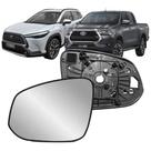 Subconjunto Lente Base Retrovisor Hilux 2016 até 2024 Pickup Sw4 Corolla Cross 2021 até 2024