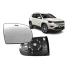 Subconjunto Lente Espelho Base Retrovisor Jeep Compass 2017 / 2022 Para Sensor de Ponto Cego / Com A