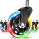 Substituição de rodas de cadeira de jogos, conjunto de 5 em borracha RGB vitalícia