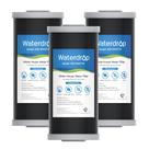 Substituição do cartucho de filtro de água Waterdrop Whole House CTO Carbon Sediment, pacote com 5 mícrons e 3 para GE FXHTC, GXWH40L, W10-PR, Culligan RFC-BBSA