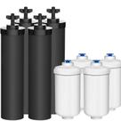 Substituição do filtro de água para Berkey - 4 filtros pretos e 4 filtros de flúor