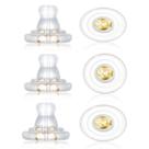 Substituições de silicone DSOMHZ em ouro 18 quilates (6 unidades)