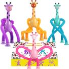 Suction Cup Giraffe Toy Pop Tubes para crianças e bebês