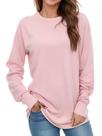 Sudadera AURUZA de manga larga con cuello redondo para mujer color rosa talla XL