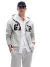 Sudadera con Capucha GAP para Hombre con Logo Heritage y Cierre Completo Gris Claro Jaspeada XXL Sudadera con Capucha GAP para Hombre con Logo Heritage y Cierre Completo Gris Claro Jaspeada XXL