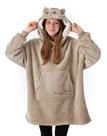 Sudadera con Capucha Manta Marrón para Niñas de Pusheen con Cara Bordada