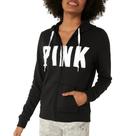 Sudadera con cierre completa y logo PINK de Victoria's Secret negra XS