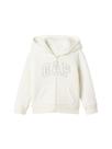 Sudadera con cremallera completa GAP para niñas pequeñas, color Ivory Frost, talla 2 años